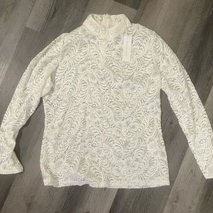 Anne Fontaine Sora Shirt - White Lace - Sz. 42 (S/M)